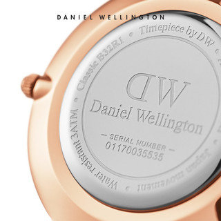 Daniel Wellington Classic petite&leather strap RG 女士手表 (不锈钢、圆形、白色)