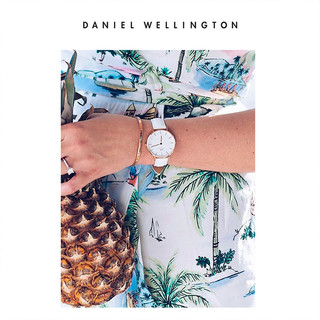 Daniel Wellington Classic petite bondi&cuff 女士手表 (不锈钢、圆形、白色)