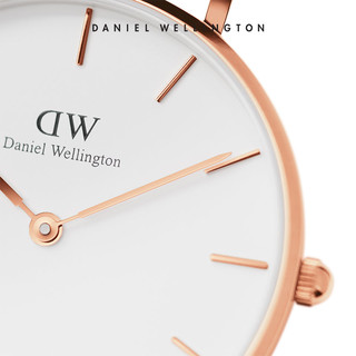 Daniel Wellington  Classic petite leather&Melrose strap 女士手表 (不锈钢、圆形、白色)
