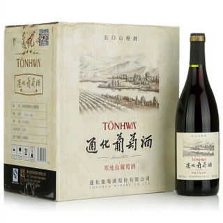 TONHWA 通化葡萄酒 通化长白山霜后寒地葡萄酒12度750ml*6整箱甜红葡萄酒官方直营 1件装