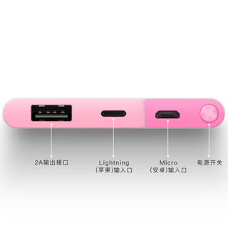 uka Hello Kitty 移动电源 (苹果Lightning输入、 5000mAh、粉色)