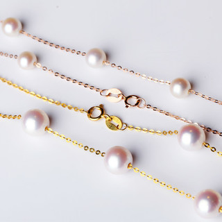 千星 14k金淡水珍珠项链 (200g、40cm、金色、白色)