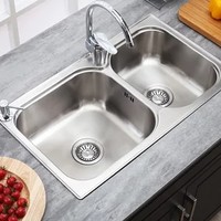 KOHLER 科勒 K-72829T-2S-NA 丽笙双槽水槽 780*450*200mm 