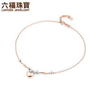 六福珠宝 L18TBKB0029D 脚链 (1.70g、22cm、金色)