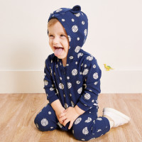 迷你巴拉巴拉婴儿秋款连帽连体衣春秋新款童装男女棉质哈衣爬服