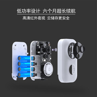 MI 小米 叮零智能视频门铃套装（门铃*1+接收器*1） ( FJ02MLWJ、白色)