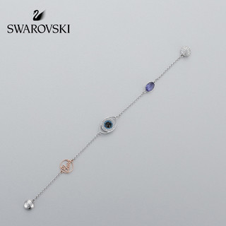 SWAROVSKI 施华洛世奇 5373230 女士仿水晶镀铑恶魔之眼手链 镀白金色 17.3cm