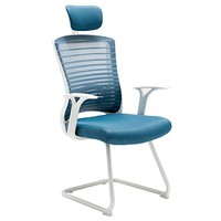 Bajiujian 八九间 电脑椅弓形家用 网布办公椅子 座椅凳子 蓝白色