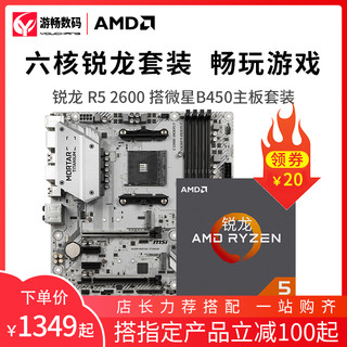 AMD 锐龙Ryzen 5 R5 2600盒装 搭 微星B450M (六核心、盒装)