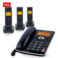 TCL D60 无绳电话机子母机一拖三 (黑色)
