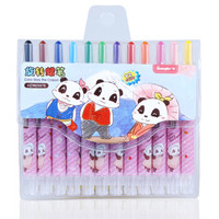 广博(GuangBo)12色旋转蜡笔/绘画笔/学生文具熊猫随机HZM03874 *14件