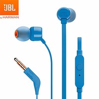 JBL T110 立体声入耳式耳机耳麦 蓝色