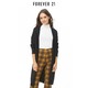 Forever21秋冬女装针织衫毛衣时尚休闲罗纹无领长款针织开衫女