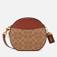 COACH 蔻驰 COATED CANVAS 女士圆形斜挎包