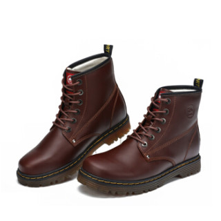 骆驼牌 马丁靴男情侣款头层牛皮防泼水英伦风高帮工装系带 w832379014