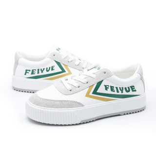 feiyue/大孚飞跃厚底女潮流帆布韩版松糕底休闲低帮小白鞋 FY-8118 白黄绿 38码