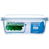 贝特阿斯（BestHA)耐热玻璃保鲜盒长方形1800ml 冰箱 微波炉适用饭盒RLC1800 *5件