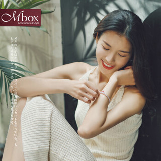 Mbox 925银手链女韩版学生个性时尚手串 红色