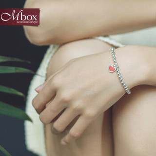 Mbox 925银手链女韩版学生个性时尚手串 红色