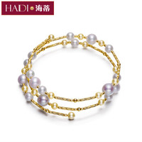 海蒂（haidi）梦菡正圆Akoya海水珍珠多层手链 白色 3.5-6mm
