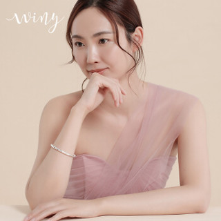 Winy 唯一 满天星银手镯女士款银饰9999足银镯子生日礼物女生朋友年轻款实心首饰素圈送妈妈配证书礼盒25±1g 60mm