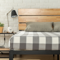 Zinus 际诺思 实木靠板铁艺床