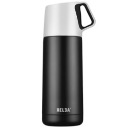 物生物/RELEA 350ML创意便携情侣不锈钢真空保温杯水杯茶杯学生杯子 亚光黑 *5件