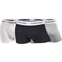 卡尔文·克莱恩 Calvin Klein CK 男士平角内裤套装套盒 3条装 送男友礼物 U2664G 998黑白灰 L