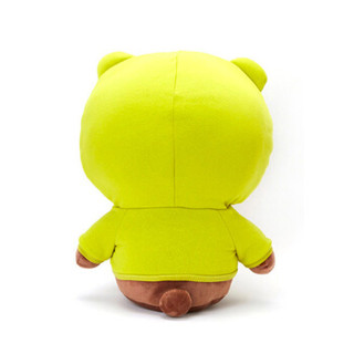 LINE FRIENDS 布朗熊 青柠绿帽衫玩偶卡通女生可爱萌毛绒玩具 (20cm)