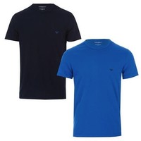 Armani 男士圆领短袖T恤 2件装 blue navy L
