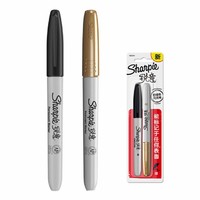 值友专享：Sharpie 锐意 防褪色马克笔 2支/卡 黑+金