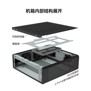 E.mini 立人 E-C3 工控机箱 (钢、 mini机箱、黑色)