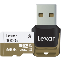 Lexar 雷克沙 1000x MicroSDXC UHS-II U3 TF存储卡 64GB