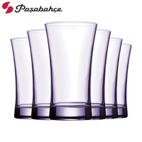 帕莎帕琦（Pasabahce）进口玻璃水杯 无铅茶杯 家用6只套装啤酒杯/果汁杯 男女泡茶杯 浅紫色