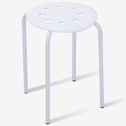 华恺之星 凳子椅子休闲简约塑料凳板凳子 餐凳 白色