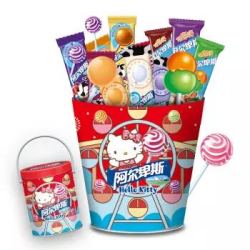阿尔卑斯xHello Kitty 棒棒糖限量版混合铁桶(送印章) 49支礼盒 464g *2件