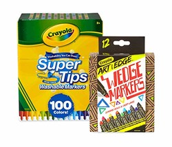 Crayola 100 支超软纸/艺术画，边缘标记包可水洗马克笔 *3件