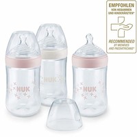 NUK Nature Sense 奶瓶套装 3X 260ml，6～18个月，不含BPA，粉色
