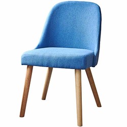 百伽 马来西亚原装进口休闲椅客厅软包沙发椅简约现代单人椅子63374 蓝色
