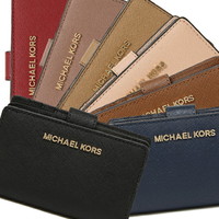 迈克尔套餐钱包奥特莱斯MICHAEL KORS 35F7GTVF2L JET ＳＥＴ TRAVEL WALLET女士对开钱包素色