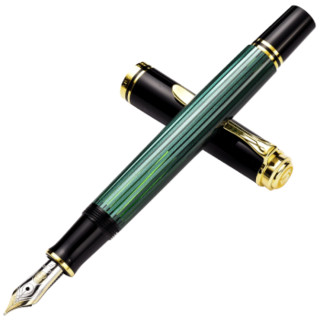 Pelikan 百利金 M400钢笔 (黑绿色、环保树脂、0.5mm（F尖）)