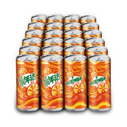 美年达可乐 Mirinda 橙味汽水 碳酸饮料整箱 细长罐330ml*24听 百事出品 *2件