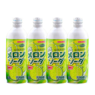 sangaria三佳利哈密瓜波子汽水500ml4瓶哈密瓜味