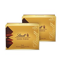 Lindt 瑞士莲 薄片黑巧克力礼盒装 125g*2(瑞士进口)(亚马逊自营商品, 由供应商配送)