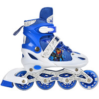 铠甲勇士 溜冰鞋儿童套装滑冰鞋可调男女轮滑鞋闪光旱冰鞋 送护具套装和头盔路障
