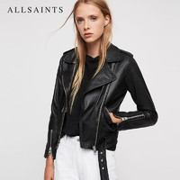 ALLSAINTS女士BALFERN皮革夹克秋冬机车羊皮皮衣WL115E