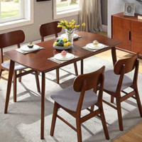 雅客集 WN-18030WA YBYT麦尔斯橡胶木餐桌椅组合 一桌四椅