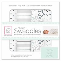 SwaddleDesigns棉布襁褓毯 4件套