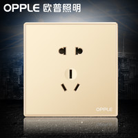 欧普照明OPPLE 86型电源插座 5五孔开关插座 空调面板套餐家用墙壁 金Z其他 五孔插座 86型金色