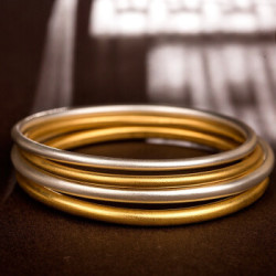 古法银手镯实心999纯银男女传承镯子饰品闭口简约时尚手饰品金色约14g